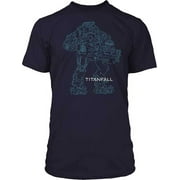 Titanfall Atlas Outline Adult Navy T-Shirt