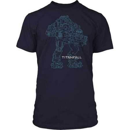 Titanfall Atlas Outline Adult Navy T-Shirt