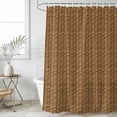 thumbnail image 6 of Vintage Rattan Shower Curtain Set - 72" x 78" Washable Bathtub Curtain with 12 Hooks, Minimalist Abstract Wicker Texture Brown Waterproof Fabric Stall Shower Curtains for Bathroom/Bathtub Décor, 6 of 6