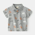thumbnail image 6 of LYMAYTER 1-6Y Baby Toddler Summer Stripes T-Shirt for Boys Short Sleeve Lapel T Shirt, 6 of 8