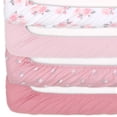 thumbnail image 4 of The Peanutshell Fitted Crib Sheet Set for Baby Girls, Pink Roses and Floral, 4 Pack Set, 4 of 5