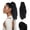 Black, variant on Ponytail Wig For Women, Grab Clip, Short Style, Light High Ponytail, Curly Hair, Naturally Fluffy Braid