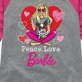 thumbnail image 3 of Barbie - Peace Love Barbie - Toddler And Youth Girls Raglan Graphic T-Shirt, 3 of 5