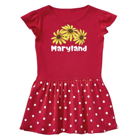 

Inktastic Maryland Black Eyed Susans Flowers Gift Toddler Girl Dress