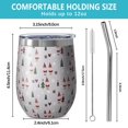 thumbnail image 5 of 12oz Stemless Wine Tumblers Gray Christmas Gnome and Tree Pattern Vacuum Insulated Stainless Steel Travel Tumbler Cups Mug with Lid and Straw for Champaign,Cocktail,Beer with Cleaning Brush, 5 of 5