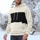 thumbnail image 1 of Dolkfu Sudadera con capucha a dos tonos para hombre, sudadera de felpa con capucha, ropa de calle de invierno para hombres L, 1 of 8