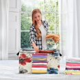 thumbnail image 5 of Foldable Clothes Storage Bags Clothes Organizer Bin with Clear Windows for Clothes Bedding Blue and Red Flowers, 5 of 6