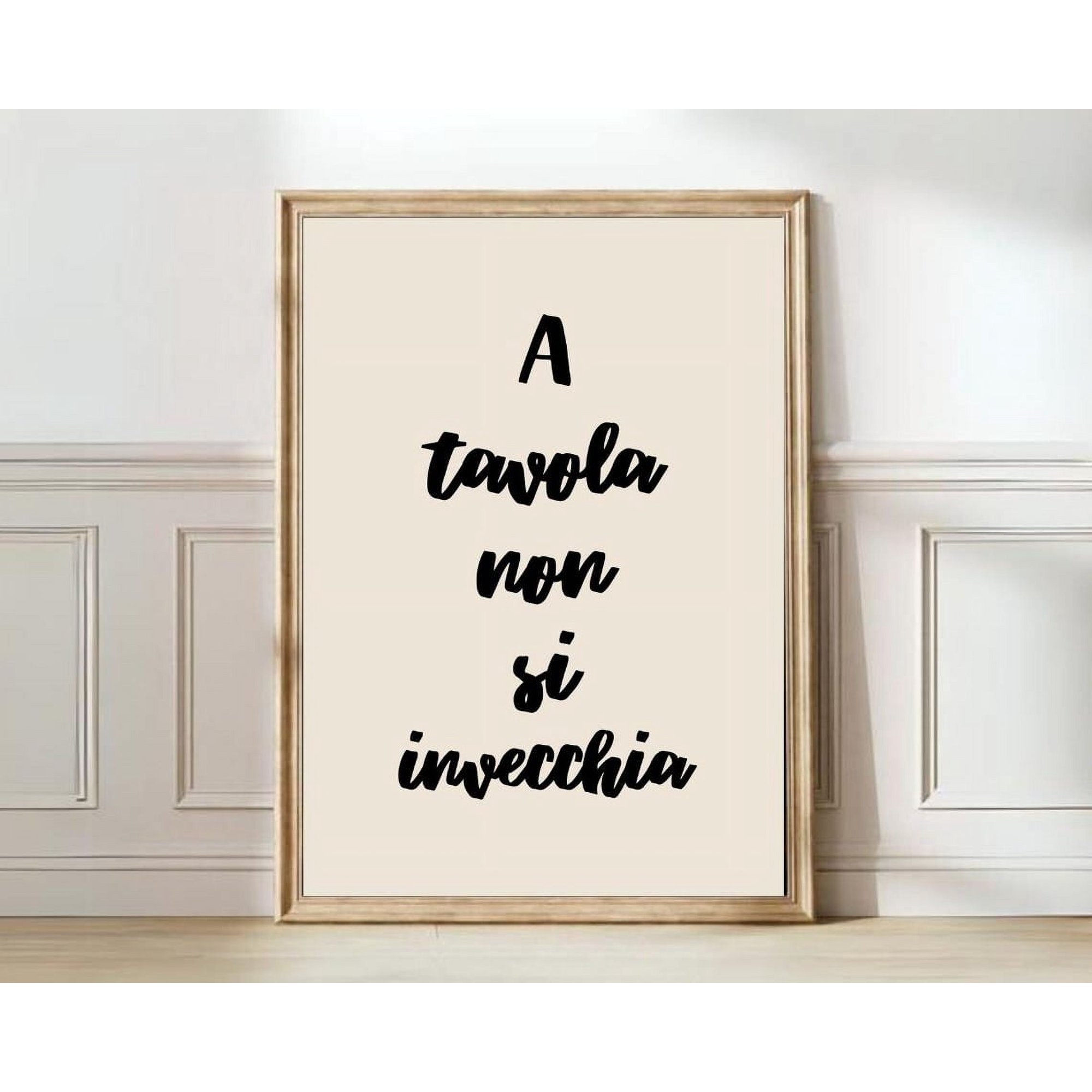 Kna Prints - 1 Pc Poster Italian Quote Print Italy Kitchen Gallery Kitchen Print Italy Diningroom Print Bar Print A Tavola Non Si Invecchia Digital Print UNFRAMED-12x18