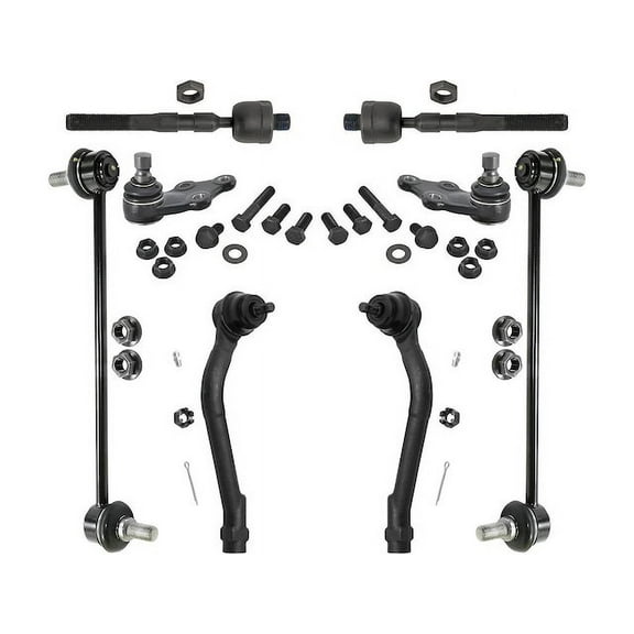 Front Ball Joint Sway Bar Link Tie Rod End Kit - 8 Piece - Compatible with 2011 - 2013 Hyundai Sonata 2.4L 4-Cylinder (without Sport Suspension) 2012 2014