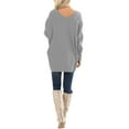 thumbnail image 5 of Women Long SLeeve V Neck Irregular Hem Tunic Top, 5 of 5