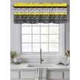 thumbnail image 4 of Floral Leaf Valances for Windows, Rod Pocket Kitchen Valance Curtains - Soft & Washable Small Window Treatment for Living Room,&nbsp;Bathroom, Black Yellow, 54x18inch, 4 of 9