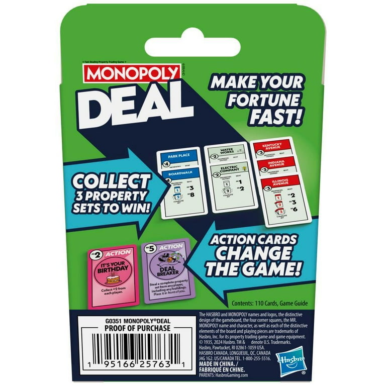 Monopoly Hasbro Gaming Deal Strategy Card Game for 8+ Year Old Kids, for 2-5 Players, Family Games for Children and Adults, Fun Christmas and Birthday Party Gift Idea Monopoly Hasbro Gaming Deal Strategy Card Game for 8+ Year Old Kids, for 2-5 Players, Family Games for Children and Adults, Fun Christmas and Birthday Party Gift Idea