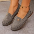 thumbnail image 2 of UDAUDU Women's Orthopedic Leather Loafers Slip On Flats 2026 Casual Comfortable Walking Shoes with Barefoot Feel Anti-Slip Rubber Sole, PU Upper Gray 6.5 Wide, 2 of 7