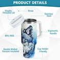 thumbnail image 3 of JSTEL Wolf Head Yingyang 30 oz Tumbler Stainless Steel Water Bottle Vacuum Insulated Cup with Straw Lid & Handle For Travel Car Cup Holder, 3 of 8