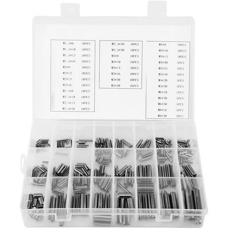 

280Pcs Stainless Steel Slotted Spring Pin Assortment Kit Split Spring Dowel Tension Roll Pins with Box