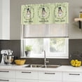 thumbnail image 4 of 2 Pack Valances for Window, Happy Easter Short Curtains for Kitchen Bedroom Living Room, Grass Green Spring Bunny Eucalyptus Leaves Rod Pocket Small Window Treatment Valance Drapes 42 x 12 Inch, 4 of 8