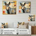 thumbnail image 4 of Designart "Patchwork Pastures of Donkey II" Animals Framed Wall Art - Traditional Grey Donkey Entryway Framed Wall Art Print, 4 of 6