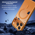 thumbnail image 4 of Entronix Magnetic Case for iPhone 17 Pro Max – Heavy Duty Slim Dual-Layer Shockproof Cover, Orange, 4 of 5