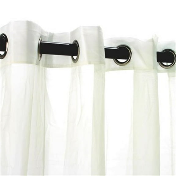 Sheer Curtain Panel - 84 Inch Length Grommet Top Window Treatment - Ivory Polyester Fabric