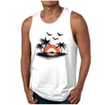 thumbnail image 2 of Xysaqa Mens Tank Tops Funny Print Summer Beach Hawaiian Shirt Cotton Sleeveless Muscle Shirts for Men Gym Workout Tanks Top Casual Bodybuilding Fitness Basic Tee S-2X, 2 of 5