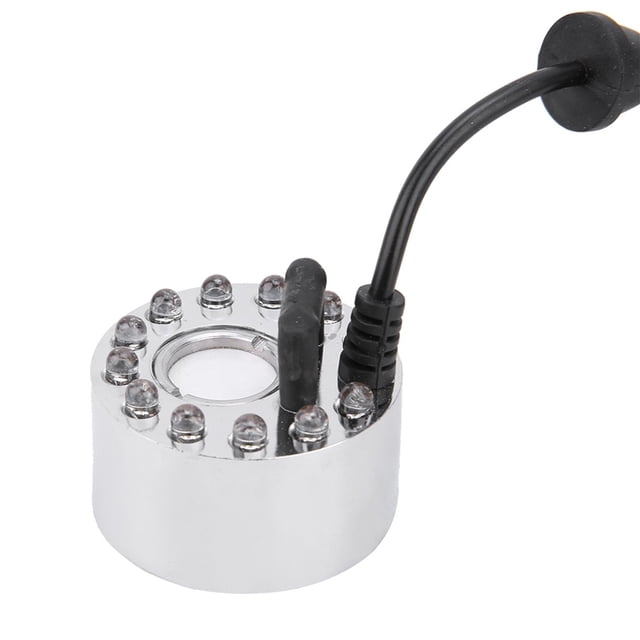 Atomizador humidificador de iluminación LED colorido para acuario, tanque de reptiles, fabricante de niebla (enchufe estadounidense 100-240V)