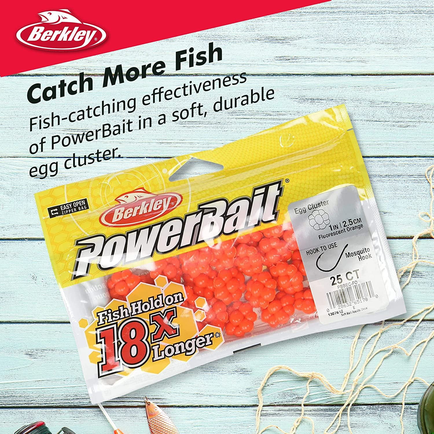  Berkley PowerBait Trout/Steelhead Egg Clusters Soft Bait -  Fluorescent Orange - Trout : Sports & Outdoors