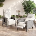 thumbnail image 3 of Fauteuil Inclinable de Patio Réglable à 150° - Chaise Longue d'Extérieur en Osier Rotin avec Table d'Appoint Relevable Prolongée, Coussin Amovible, Résistant aux Intempéries, pour Jardin, Piscine, Terrasse, 3 of 8