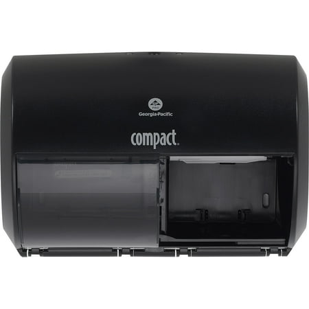 Compact, GPC56784A, 2-Roll Side-by-Side Coreless High-Capacity Toilet Paper Dispenser, 1 Each, Black