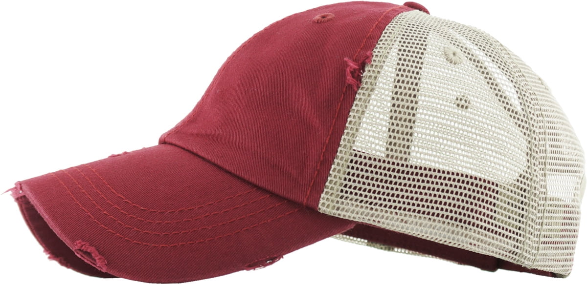 Ponytail Messy High Bun Adjustable Mesh Trucker Baseball Cap  display picture 2
