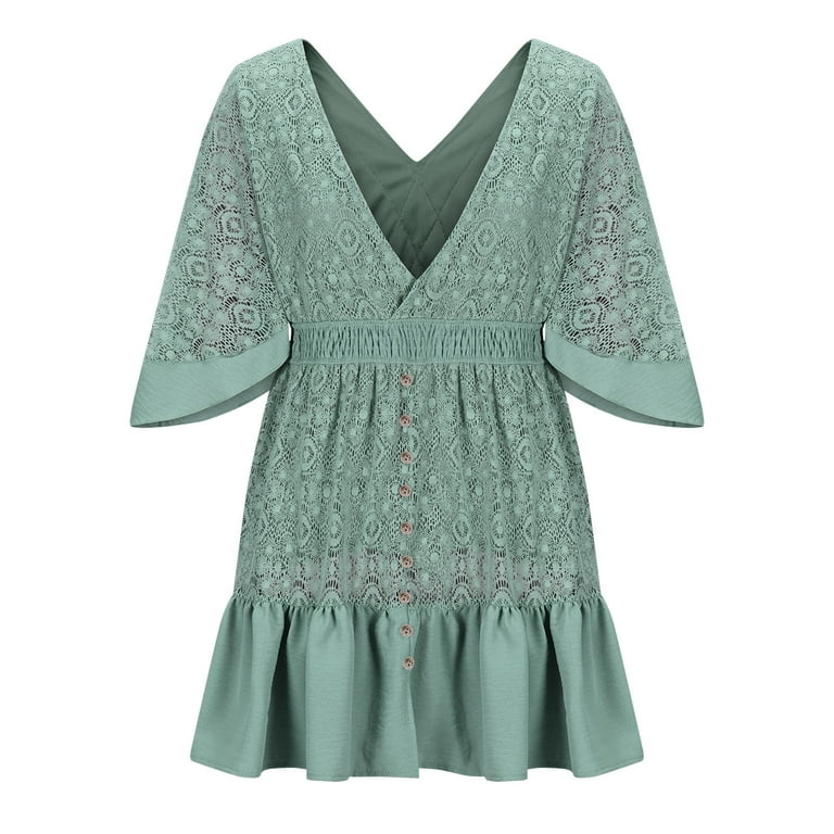 chinese dress ladies 2024 Women's Lace Crochet Romper Dress with Built-in Shorts for Women V  Neck Crochet Ruffle Batwing Sleeve Mini Dresses, Purple, X-Large :  Amazon.ca: Clothing, Shoes & Accessories