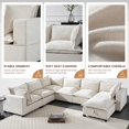 thumbnail image 6 of 118'' Modular Sectional Sofa with Movable Storage Ottoman, 7 Seat U Shaped Couch, Wide Seat & Free Combination, Oversized Chenille Sofa for Living Room & Apartments (White), 6 of 12