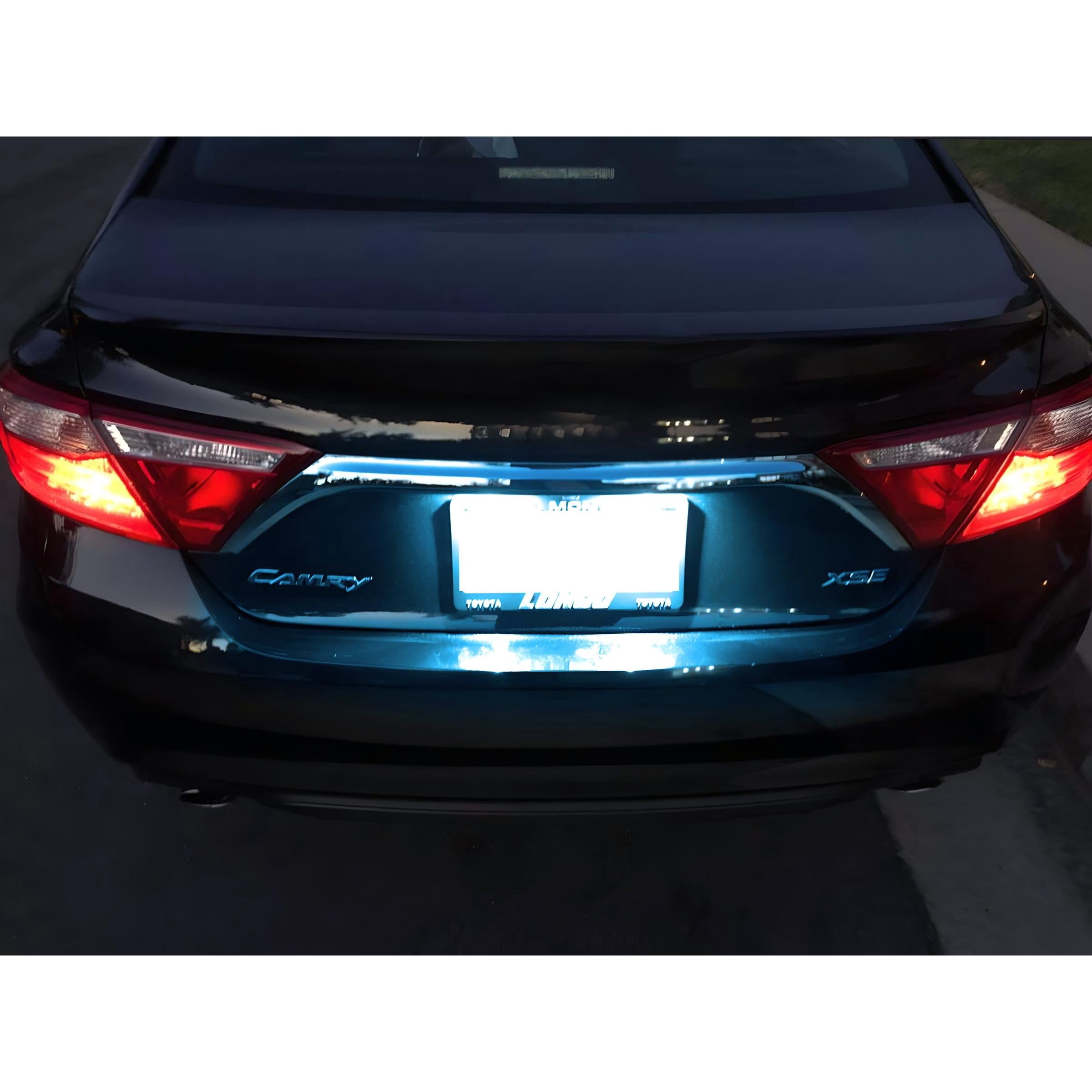 Ice Blue Full LED License Plate Light Kit For Toyota Camry Highlander Prius C Avalon Yaris, by 18-SMD Aqua LEDs & Can-Bus Error Free