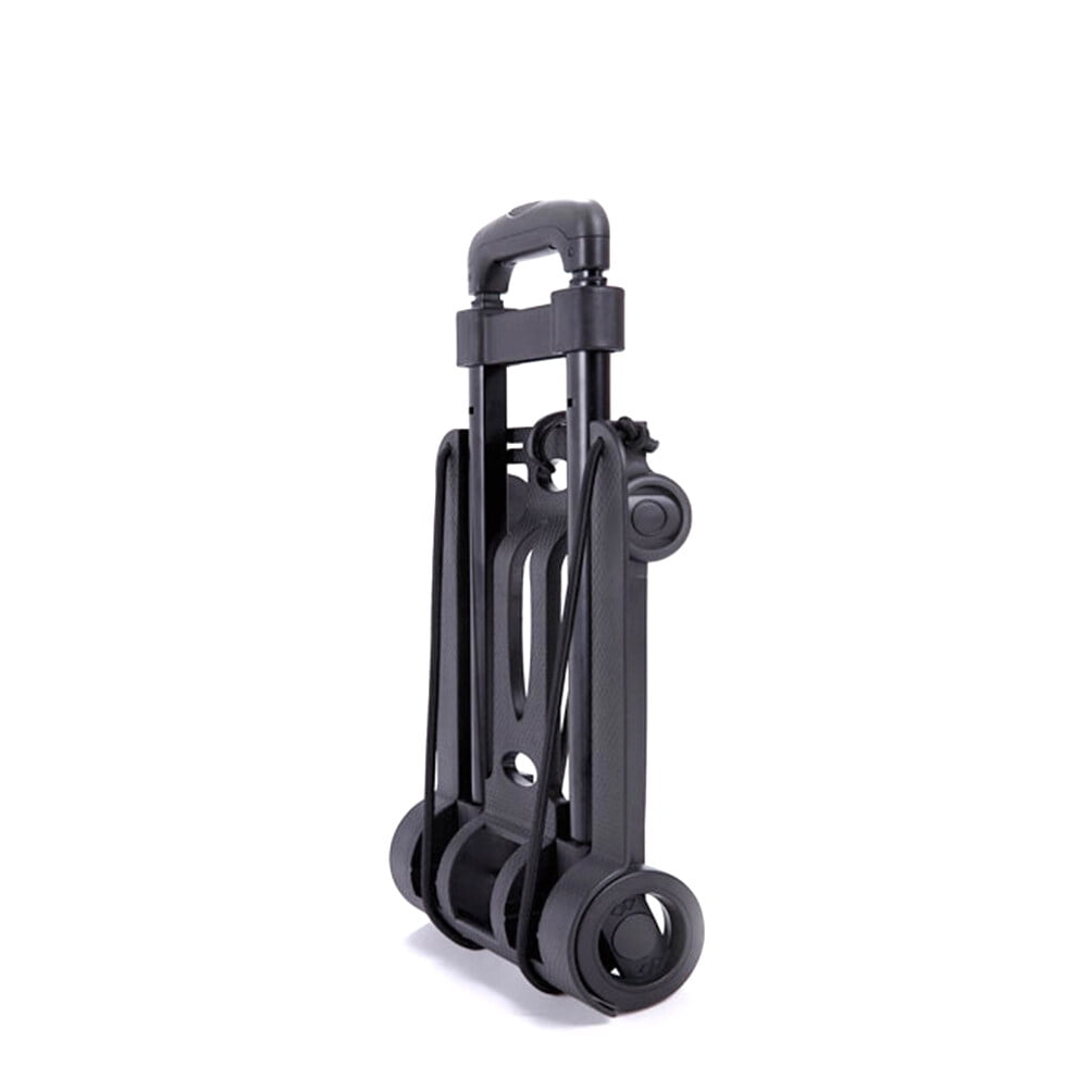Folding Hand Truck Portable Lightweight Dolly, Utility Cart with Telescoping Handle, 4 Wheels and Bungee Cord for Airport Travel, Moving, Shopping, Home and Office Use