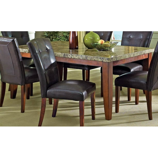 Montibello Marble Top Dining Table In Cherry Finish Walmart Com Walmart Com