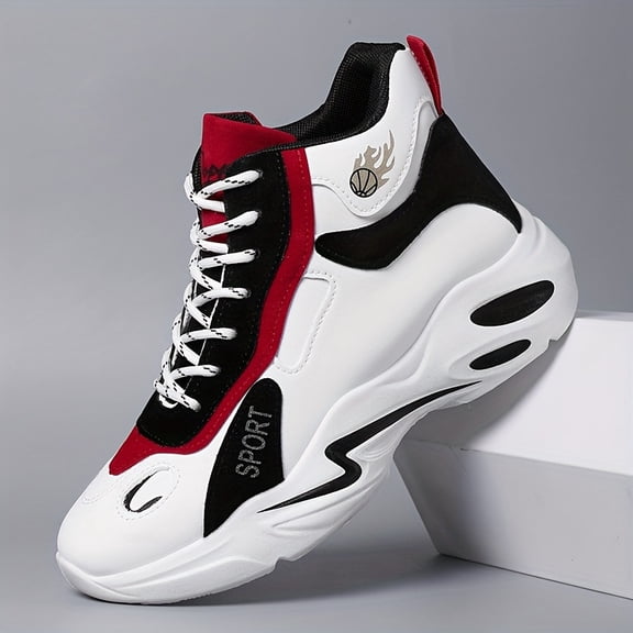 [Sneakers] Men'S High-Top Basketball Shoes with Non-Slip Soles, Lightweight for Outdoor Sports