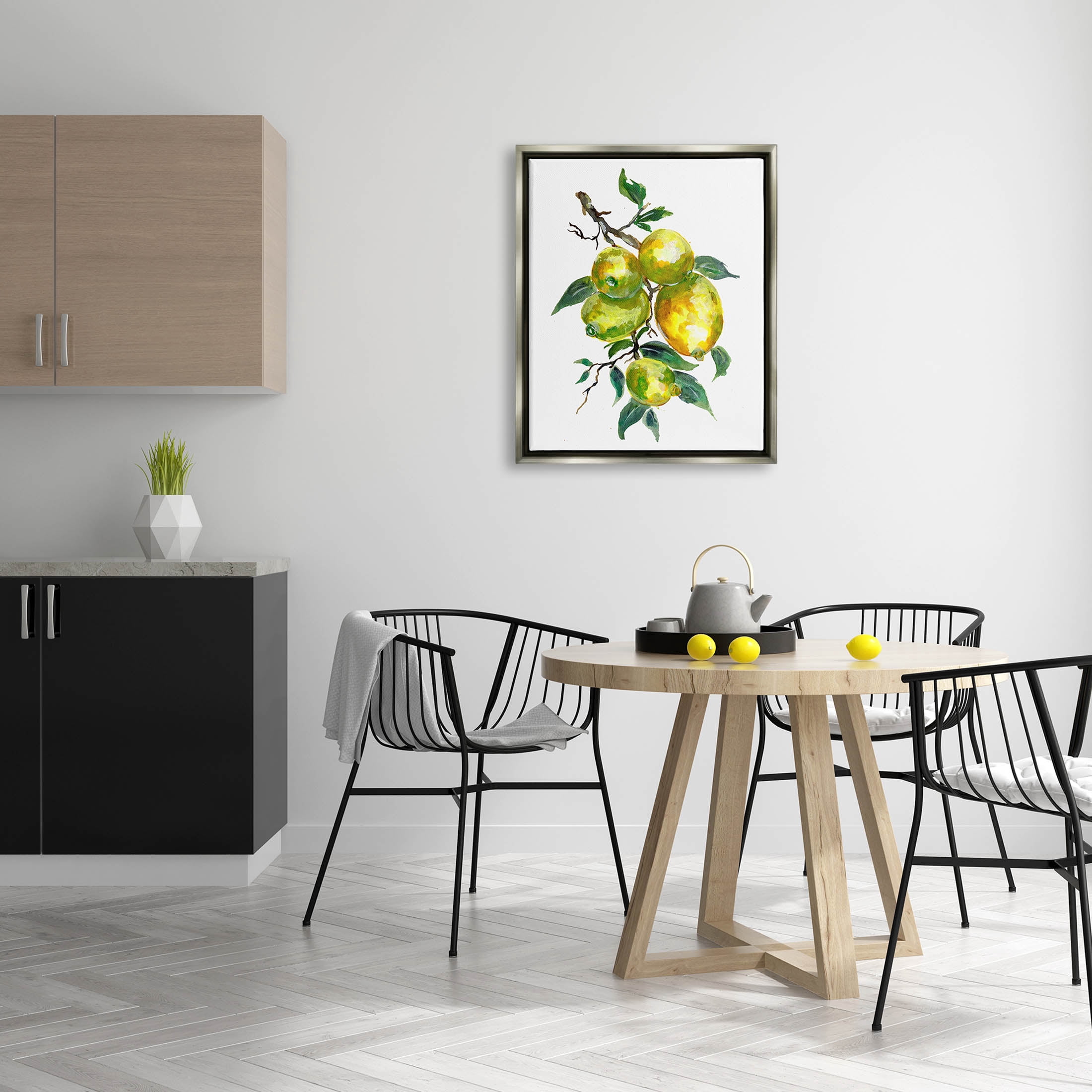 Lemon Citrus Fruit Tree Food & Beverage Graphic Art Luster Gray Framed Art Print Wall Art