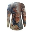 thumbnail image 3 of oyyn Women Long Sleeve Tops Fashion Print Irregular Collar T-shirt New in Elegant Casual V Neck Shirt Oversized XXL, 3 of 5