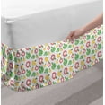 thumbnail image 2 of Fruit Bed Skirt, Apple in Abstract with Stripes and Polka Dots Childish Themed Pattern, Elastic Bedskirt Dust Ruffle Wrap Around for Bedding Decor, 4 Sizes, Dark Coral Green Mustard, by Ambesonne, 2 of 2