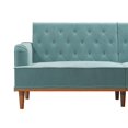 Mr. Kate Stella Vintage Convertible Sofa Bed Futon, Teal Velvet