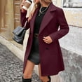 thumbnail image 6 of YYDGH Women's Wool Blend Overcoat Notch Lapel Double Breasted Mid Long Pea Coat Winter Trench Coats Outwear with Pockets, 6 of 9