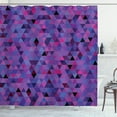 thumbnail image 1 of Ambesonne Eggplant Shower Curtain, Small Triangles Mosaic, 69"Wx84"L, Multicolor, 1 of 3