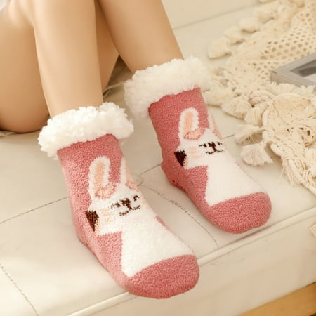 

Winter Sock Keep Warm Non-slip Soft Fluffy Plush Baby Socks Cover Soft Fluffy Plush Baby Socks Cover M Rabbit