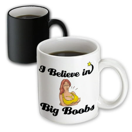 3dRose I Believe In Big Boobs, Magic Transforming Mug,