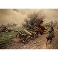thumbnail image 2 of Hugo Ungewitter 24x18 Black Ornate Framed Double Matted Museum Art Print Titled: Field Artillery Under Attack (1922), 2 of 5