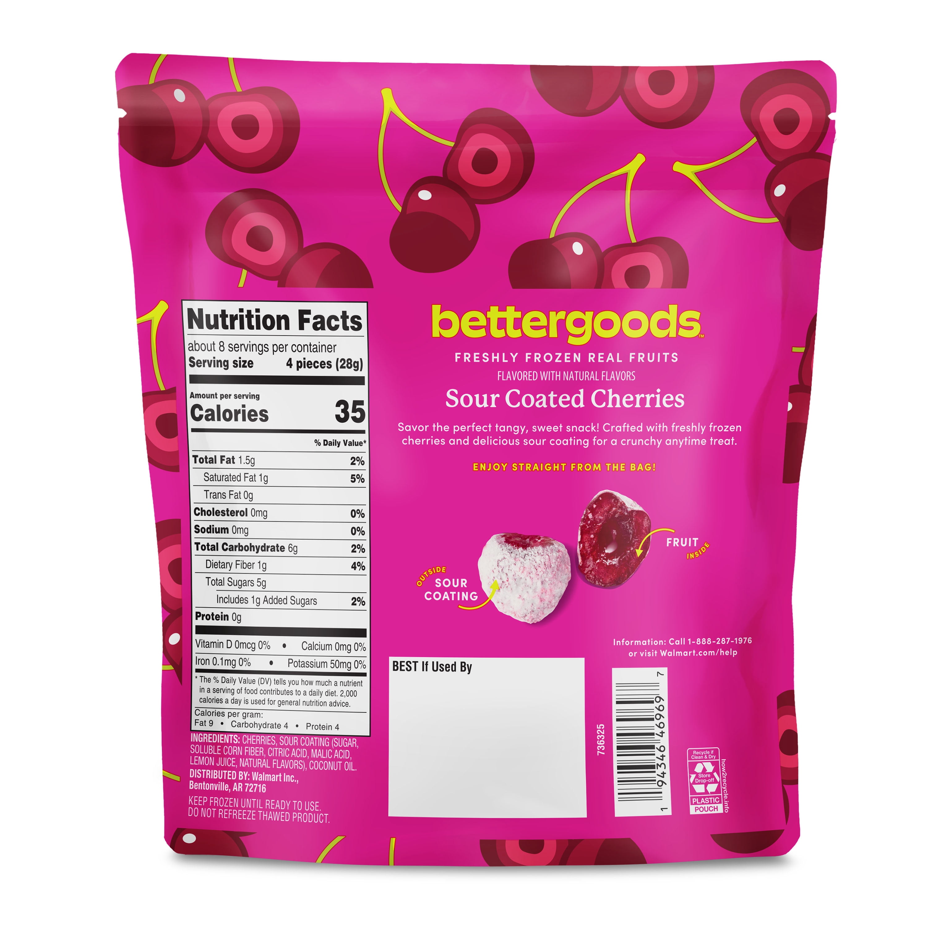 bettergoods Freshly Frozen Sour Coated Cherries, 8 oz