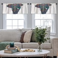 thumbnail image 4 of LALILO Kitchen Curtain Valance African Color Elephant India Rod Pocket Window Curtain 52"x 18" Set of 2, 4 of 5