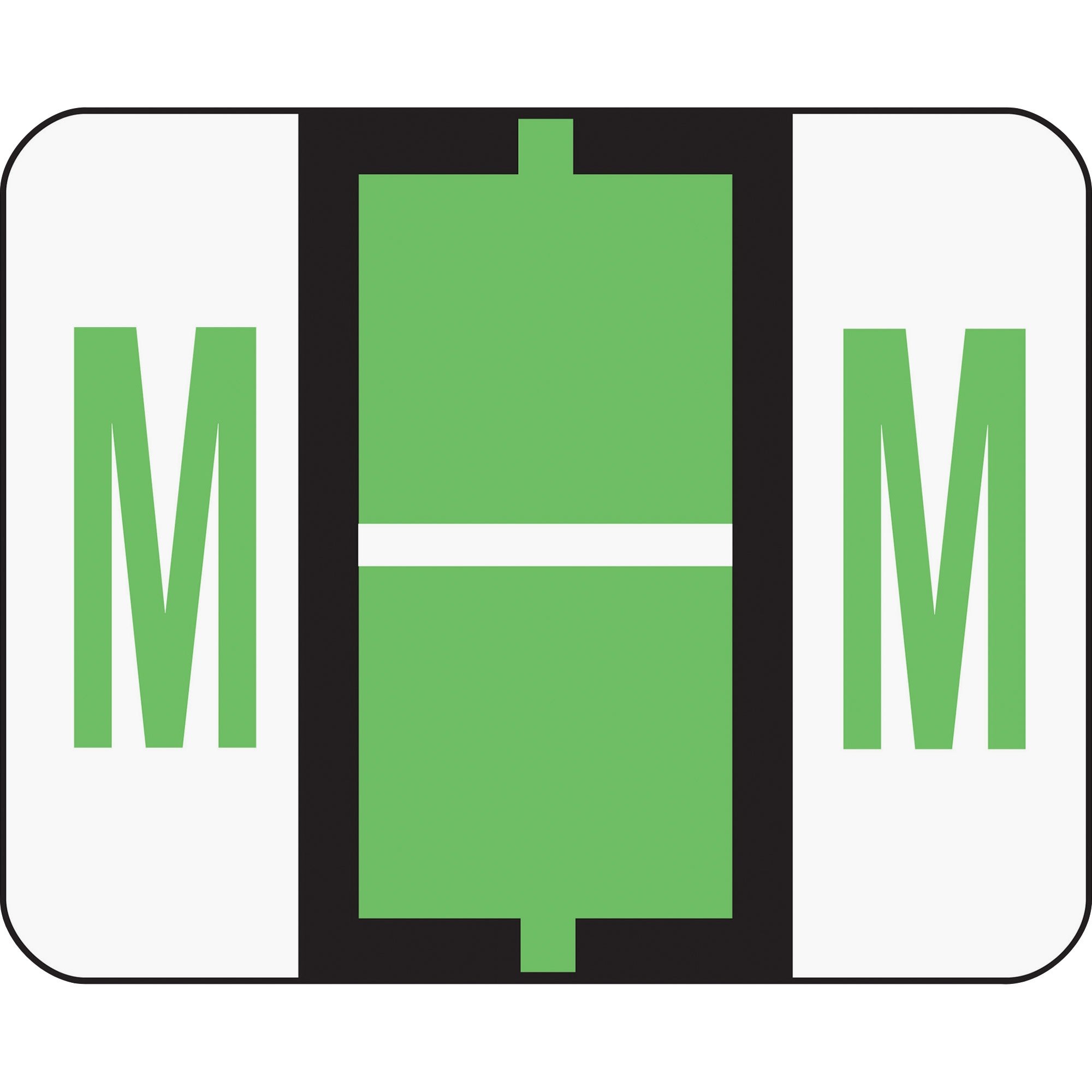 Smead 67083 A-Z Color-Coded Bar-Style End Tab Labels, Letter M, Light Green, 500/Roll - image 3 of 3