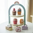 thumbnail image 2 of Royal Afternoon Tea Set Pretend Play Wooden Toys Kitchen Cake Role Play Parent-child Learning Educational Toys For Children Gift, 2 of 6