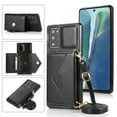 thumbnail image 2 of Galaxy A51 Case (6.5 Inch, Model SM-A515), Wallet Case with Built-in Stand, Adjustable Crossbody Shoulder Strap, Slim Fit Lightweight Case, Synthetic Leather Protective Card Holder Cover (Black), 2 of 10