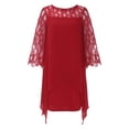 thumbnail image 5 of TAIAOJING Women's Dress Plus Size Summer Dresses Hollow Out Long Sleeve Mesh Midi Dress Casual Party Short Dress, 5 of 9